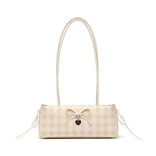 Structured Gingham Shoulder Bag
