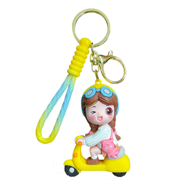 Scooter Girl Epoxy Keychain