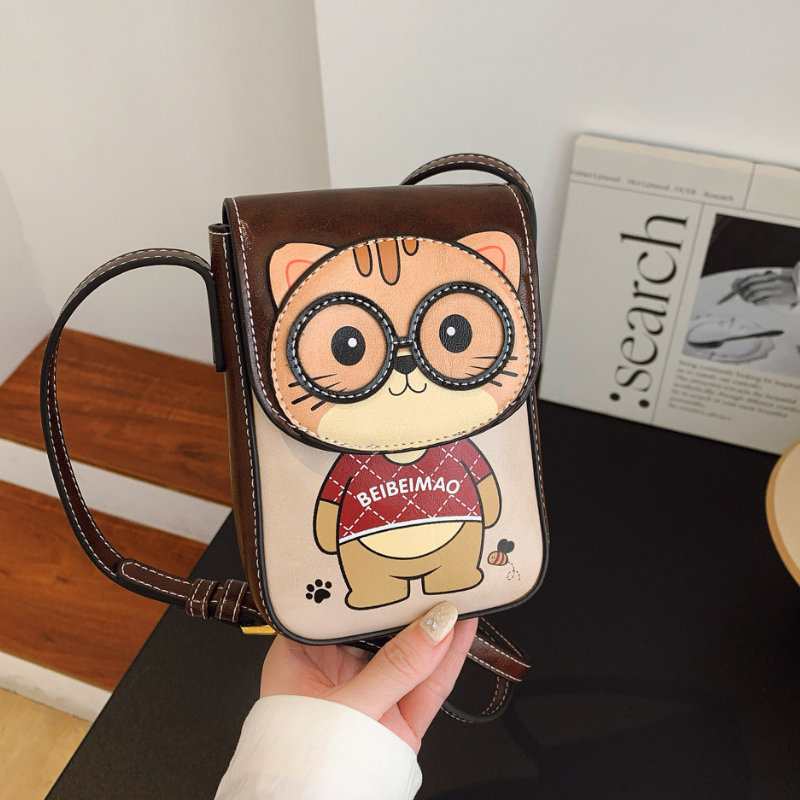 Cute Cat Character Crossbody Bag