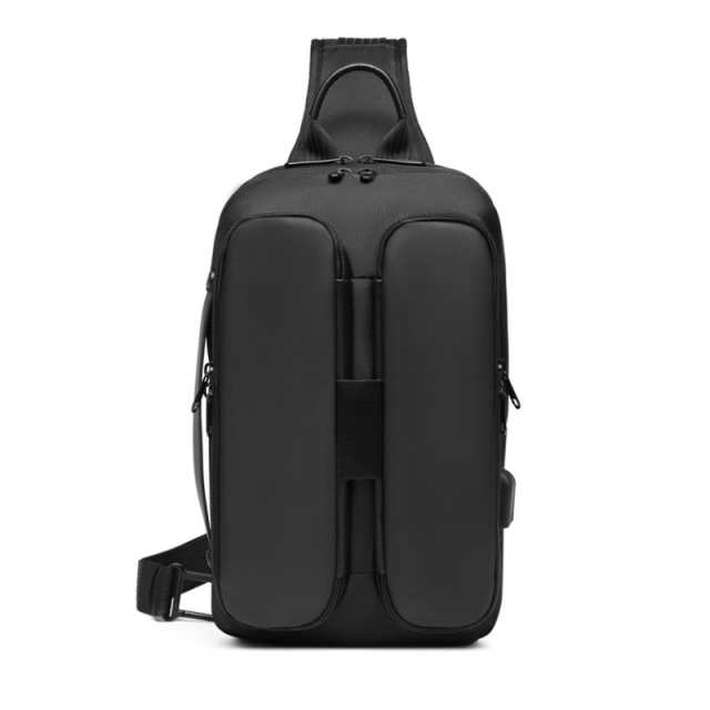 USB-equipped crossbody bag with built-in charging port