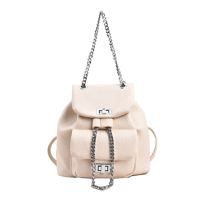 Diamond Pattern Chain Small Backpack