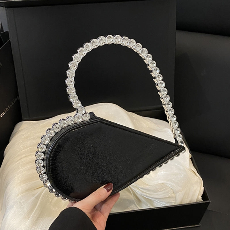 Crystal Embellished Heart Shaped Handbag
