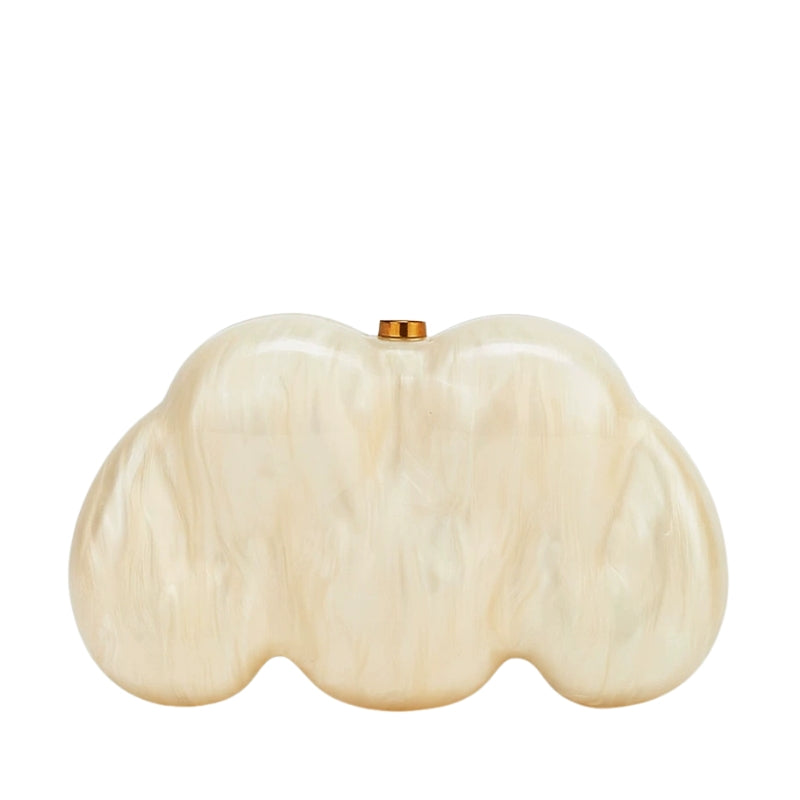 Sculptural Marbled Cloud Silhouette Clutch
