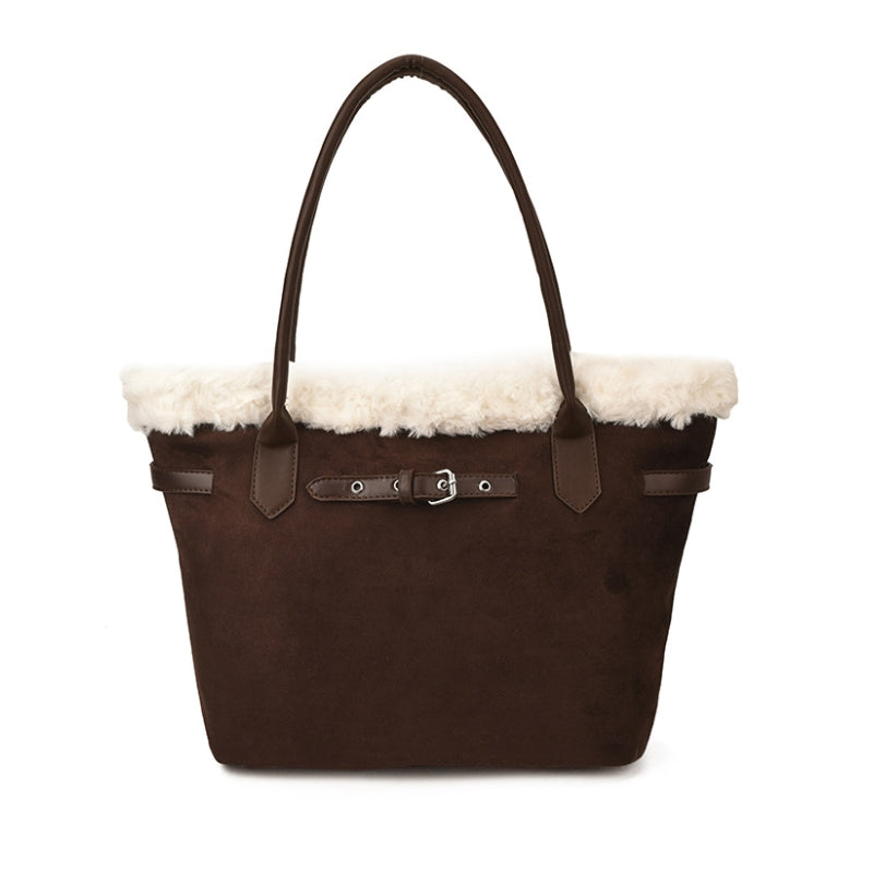 Women's Professional Plush Trim Tote Bag
