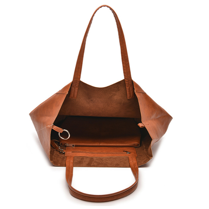 Large Capacity Leather Tote Bag