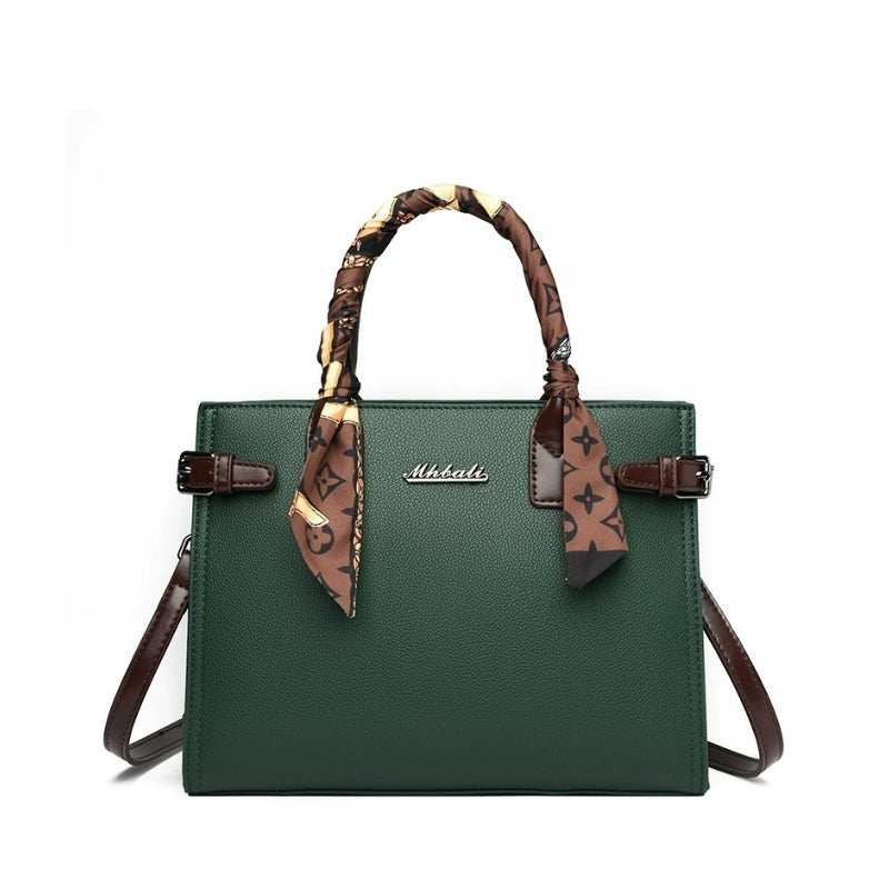 Monogram Scarf Accent Structured Handbag