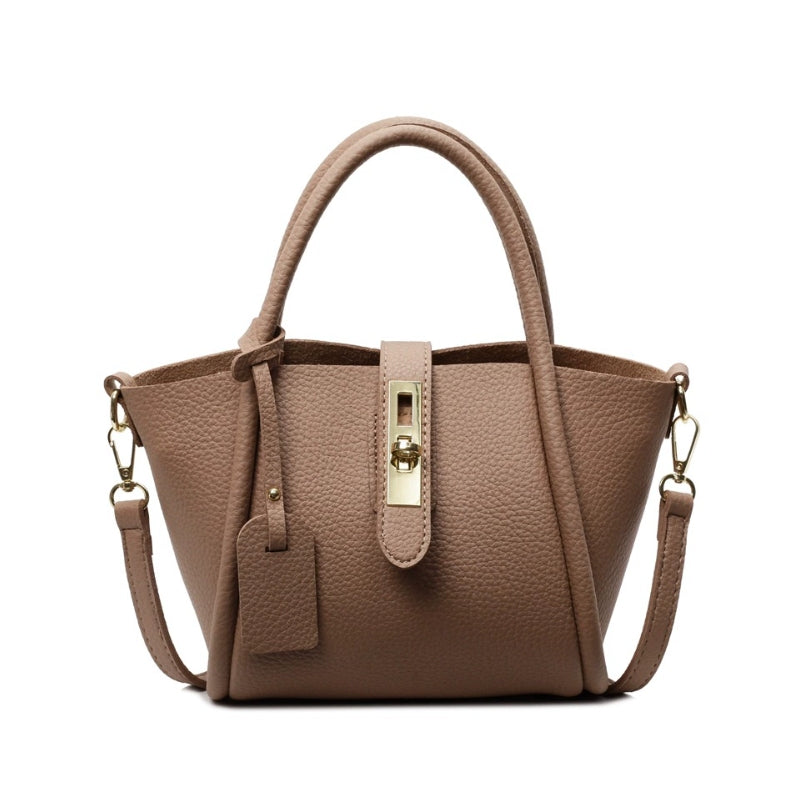 Minimalist Taupe Bucket Handbag