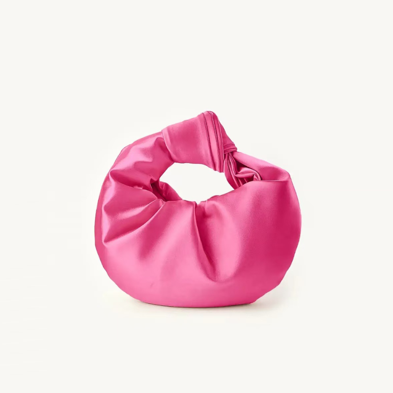 Veloura Pleated Satin Cloud Handbag