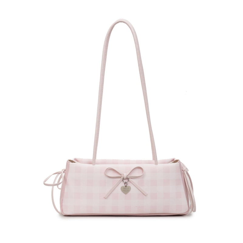 Structured Gingham Shoulder Bag
