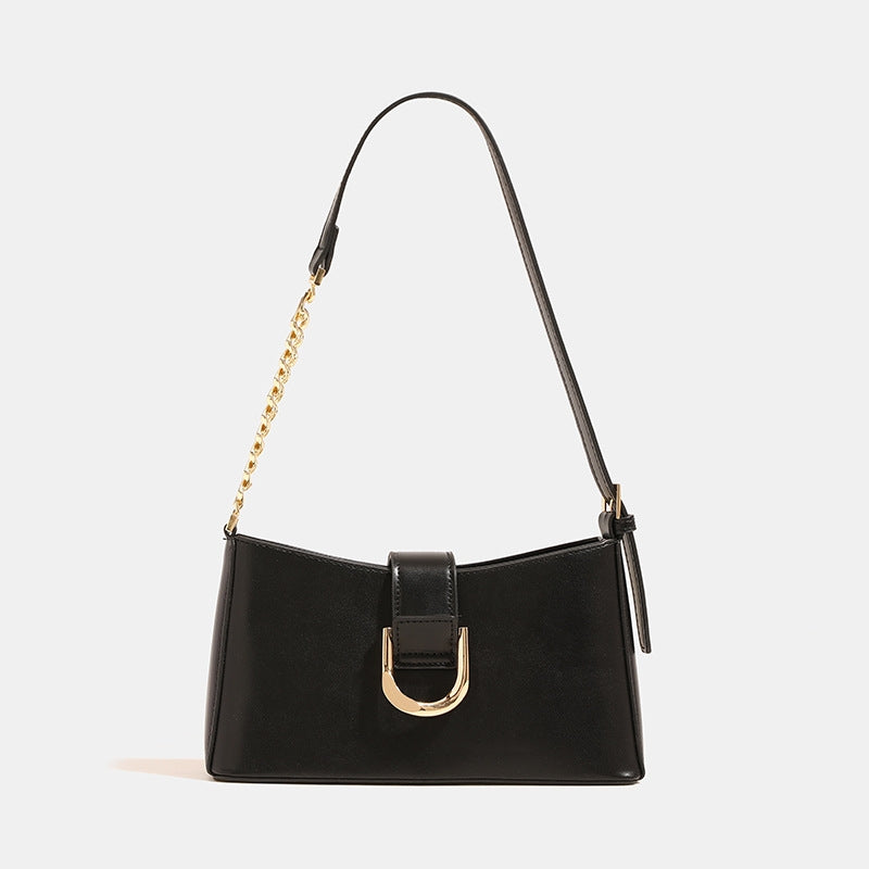 Women's Sleek Shoulder Bag with Chain Detail