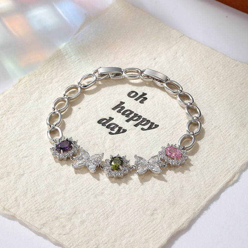 White Zircon Butterfly Bracelet