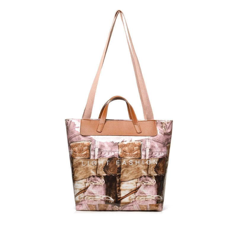 Contrasting Color Large Capacity Shoulder Bag