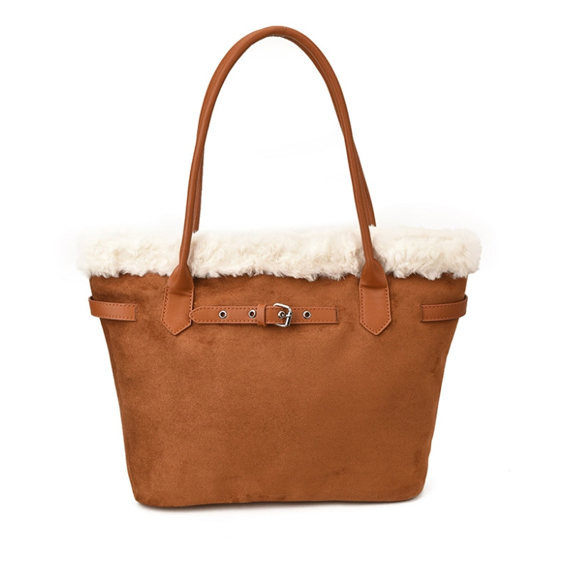 Women's Professional Plush Trim Tote Bag