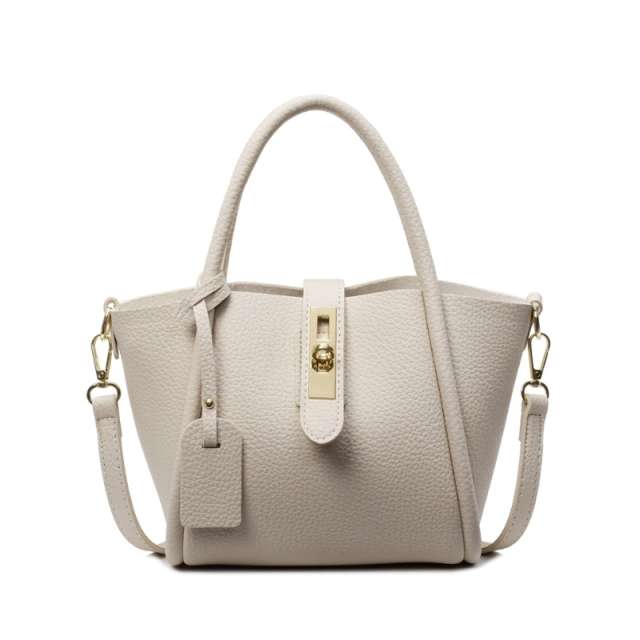 Minimalist Taupe Bucket Handbag