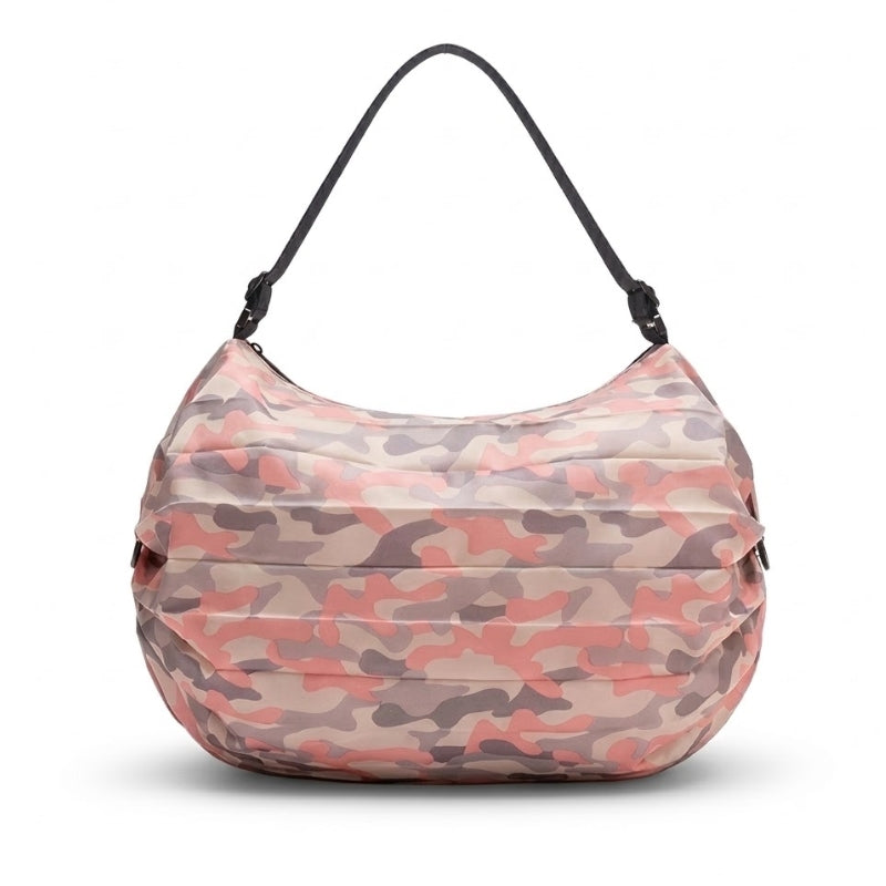 Women's Versatile Camo Print Pleated Foldable Shoulder Bag