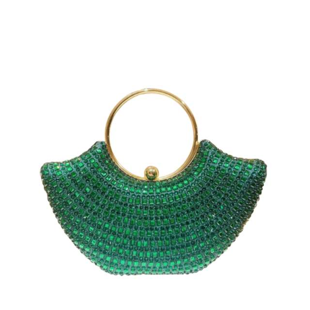 Crystal Encrusted Fan Shaped Clutch