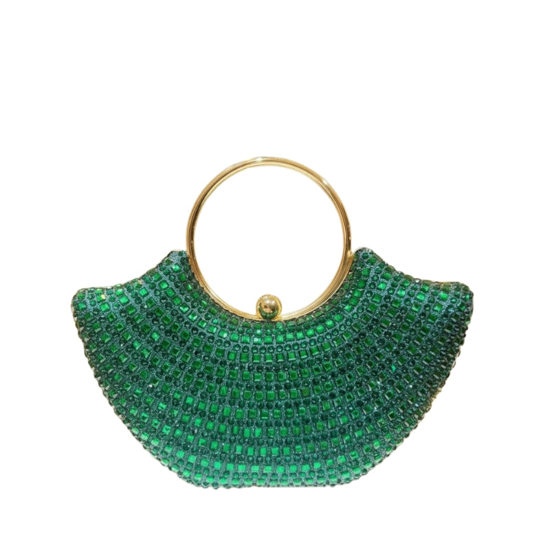 Crystal Encrusted Fan Shaped Clutch