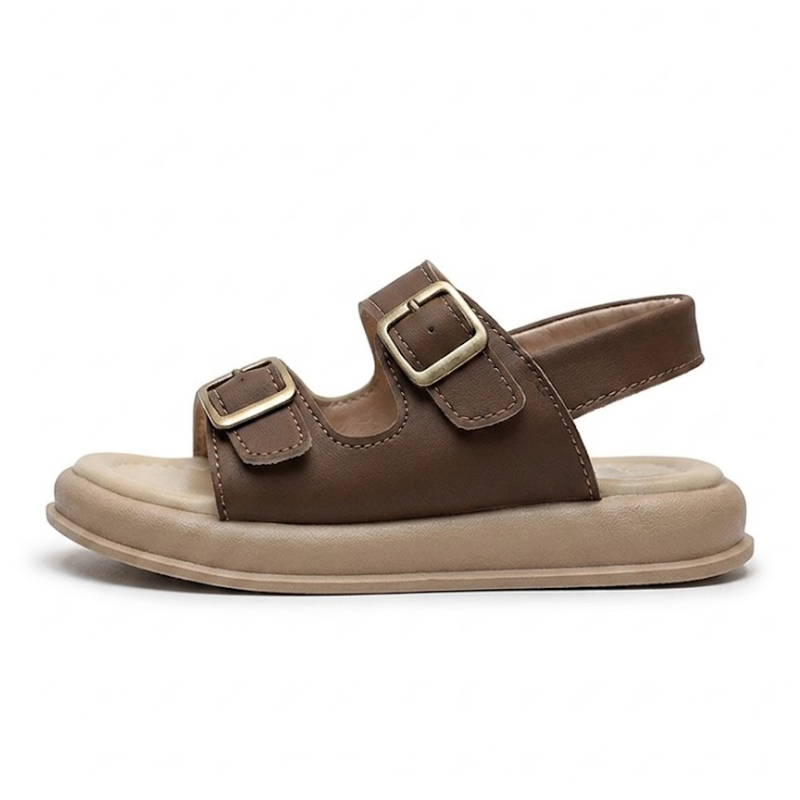 Women's Comfortable Dual-Strap Sandals with Buckle Detail