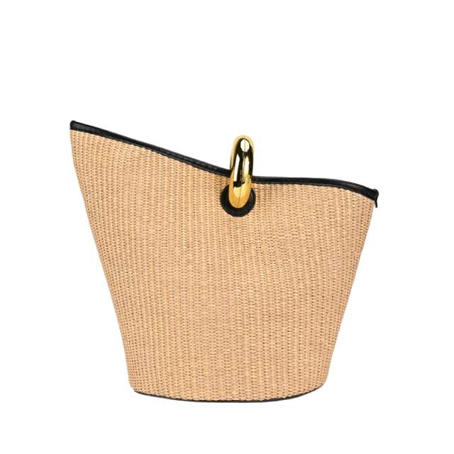 Asymmetrical Sculptural Ring Handle Shoulder Bag
