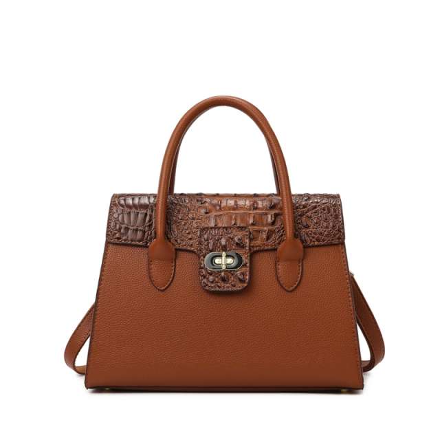 Sophisticated Embossed Top Handle Handbag