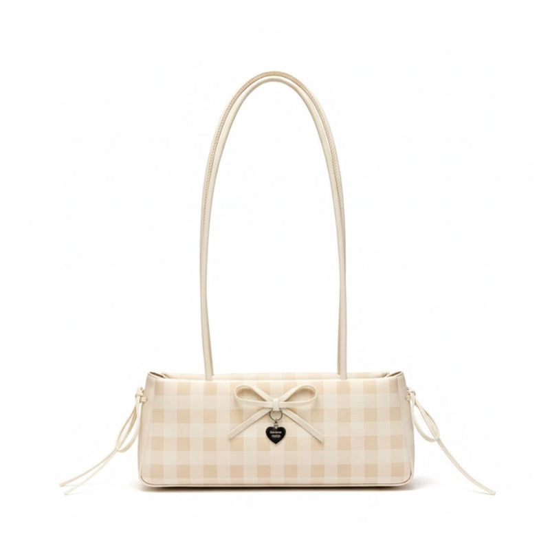Structured Gingham Shoulder Bag