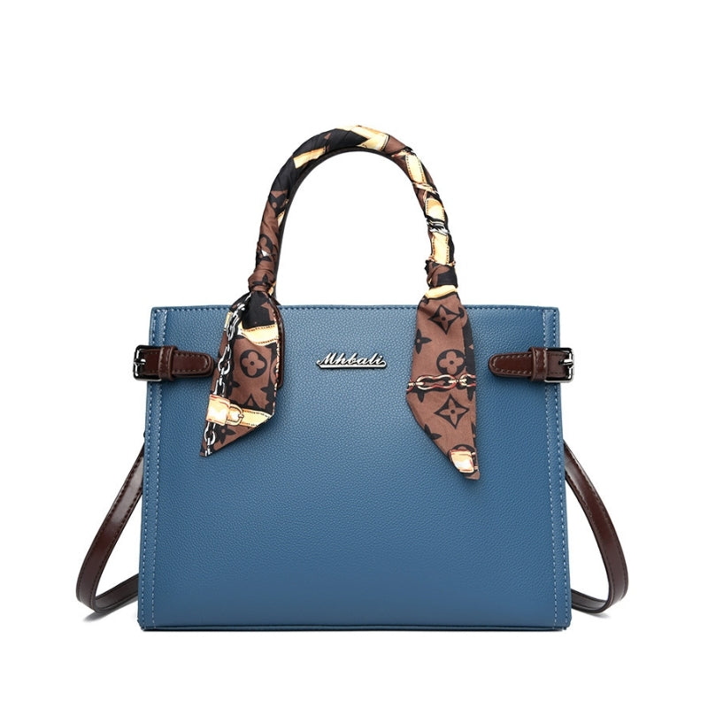 Monogram Scarf Accent Structured Handbag