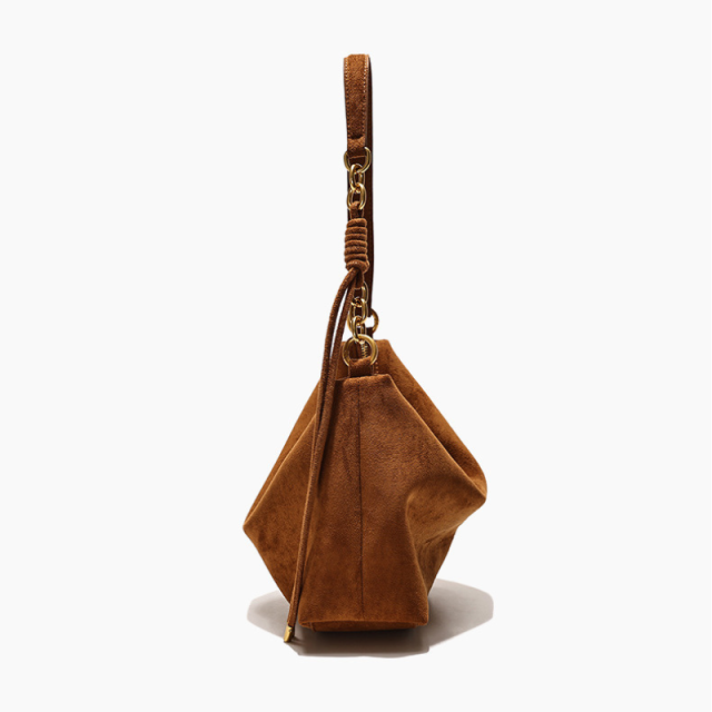 Light Luxury Retro Soft Leather Suede Underarm Shoulder Bag