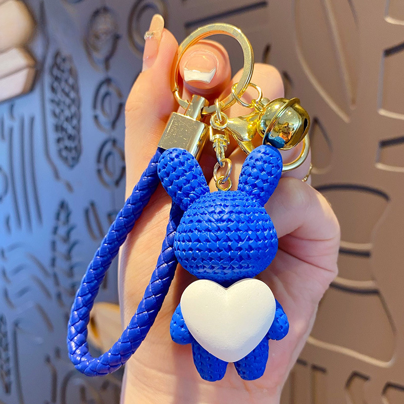 Heart Rabbit Resin Bag Charm