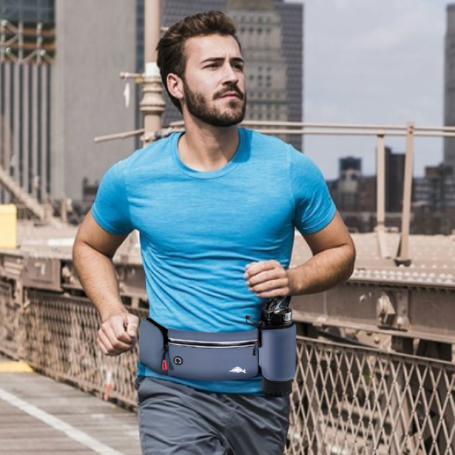 Waterproof Running Waist Bag with Bottle Holder