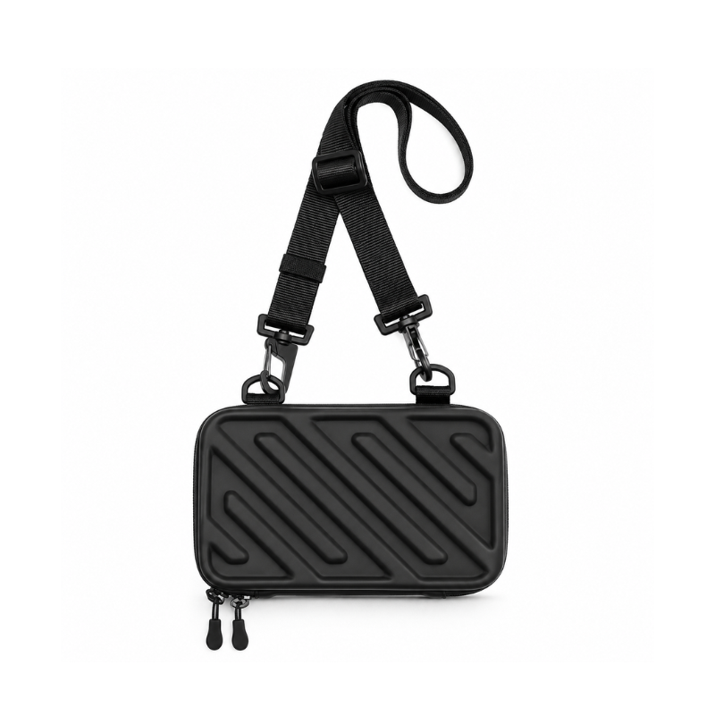 Onyx Frame Men’s Box Crossbody Bag