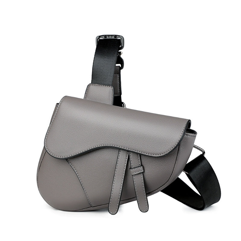Soft Curve Textured Men's Crossbody saddle Bag