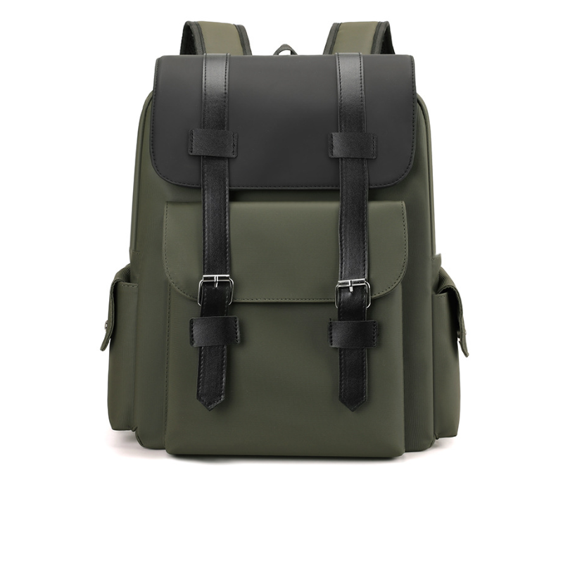 Men's Dual Strap Buckle Flap Everyday Backpack