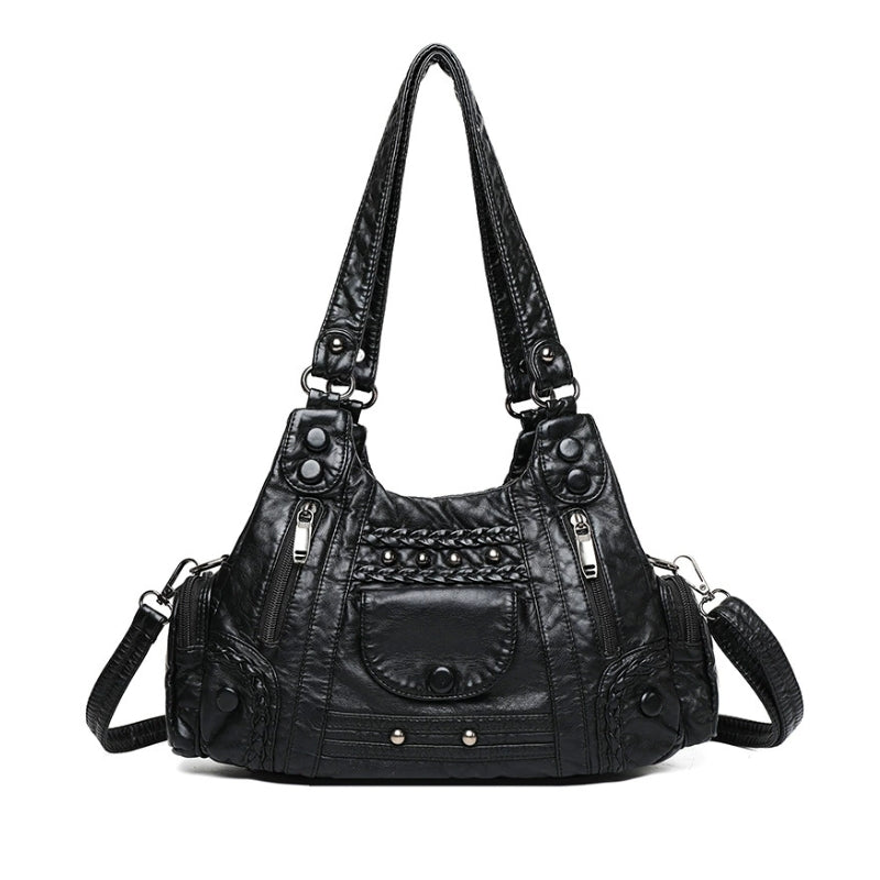 Luxe Pebbled Shoulder Bag