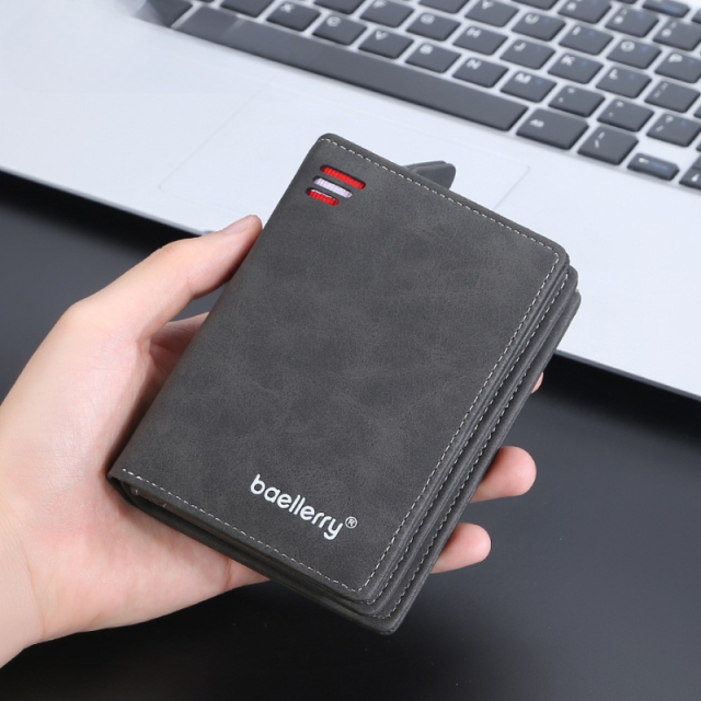 Frosted Leather Multi Card Wallet with Zipper Coin Pocket