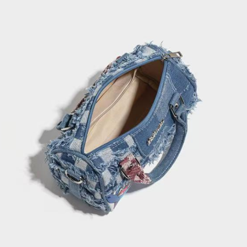 Denim Patchwork Stitch Handbag