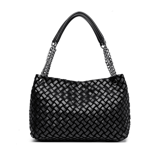 Boho woven shoulder bag with intricate lightweight patterned design