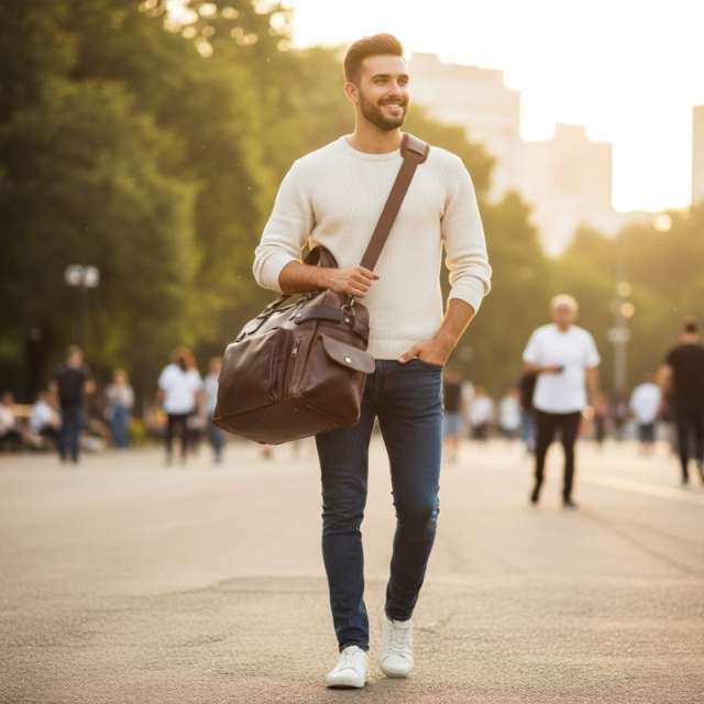 American Retro Wear Resistant Leather Shoulder Bag