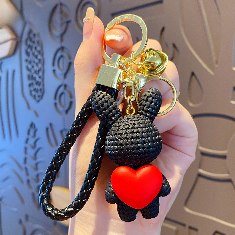 Heart Rabbit Resin Bag Charm