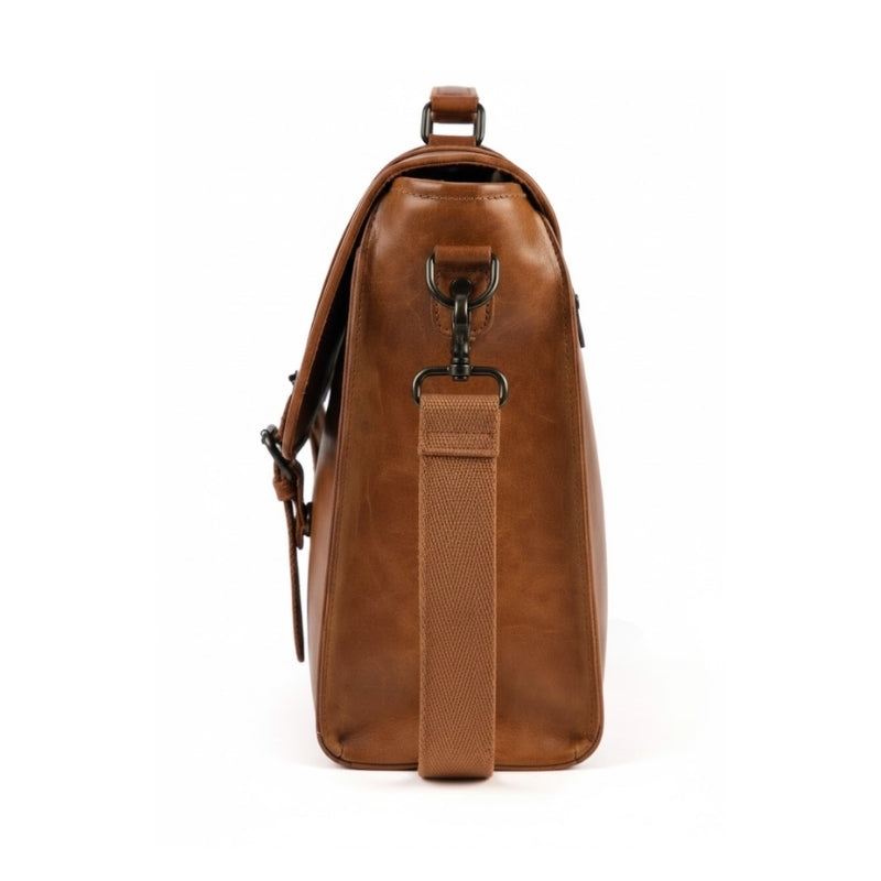 Professional Textured Leather Briefcase Style Laptop Bag