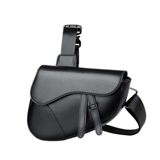 Soft Curve Textured Men's Crossbody saddle Bag