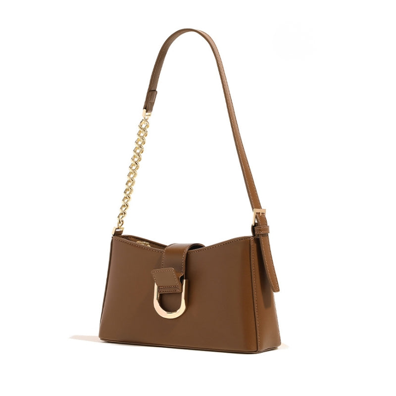 Women's Sleek Shoulder Bag with Chain Detail