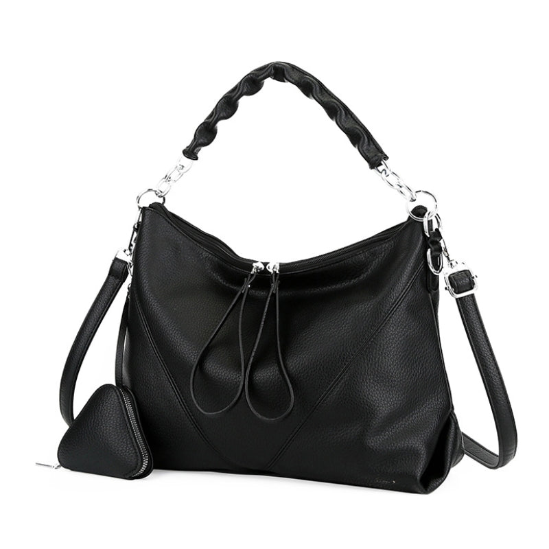 Women's Chic Pebbled Leather Slouchy Handbag