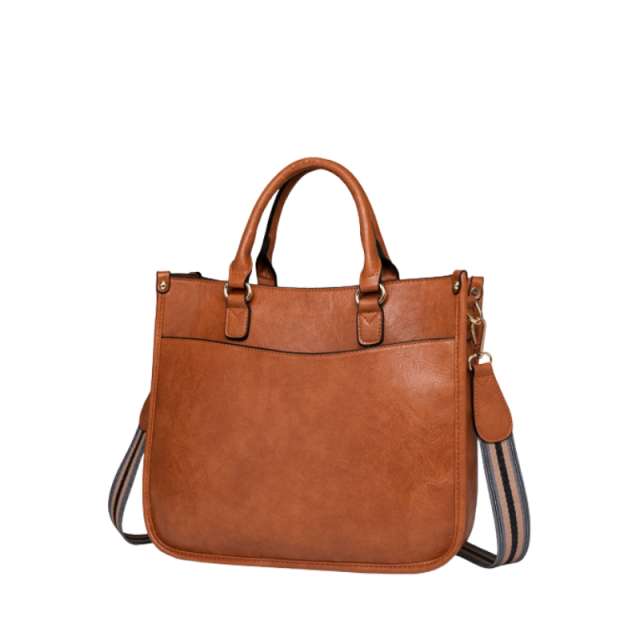 Modern Curved Twist Lock Asymmetrical Handbag