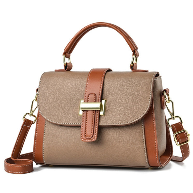 Women's Elegant Contrast-Stitched Handbag