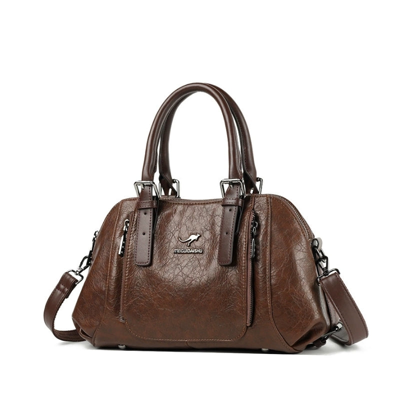 Vintage Textured Vegan Leather Handbag