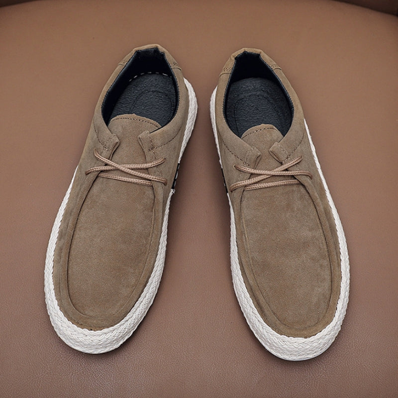 Men's Suede-Finish Braided Loafers