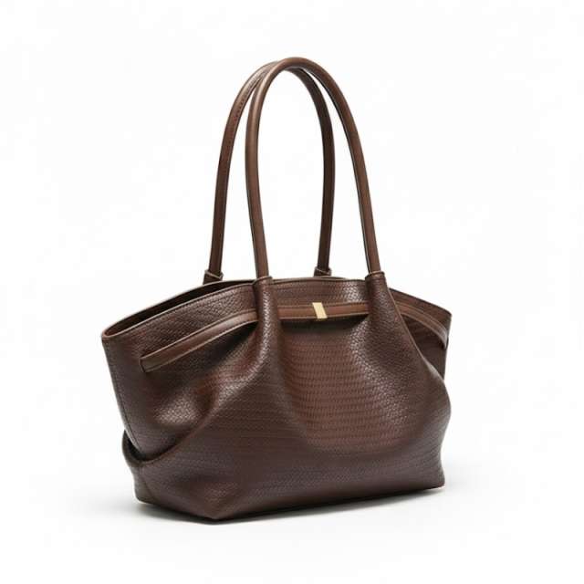 Woven Texture Winged Tote Bag with Slim Top Handles