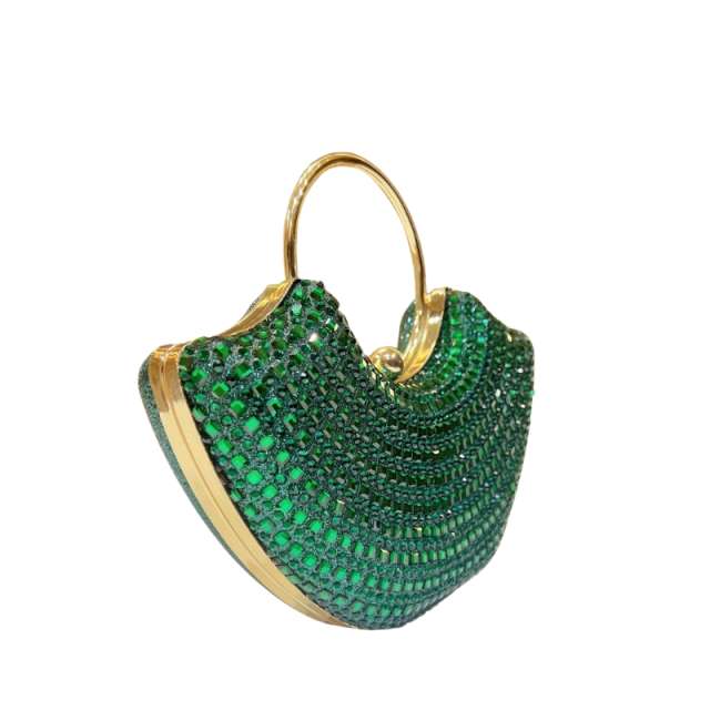 Crystal Encrusted Fan Shaped Clutch