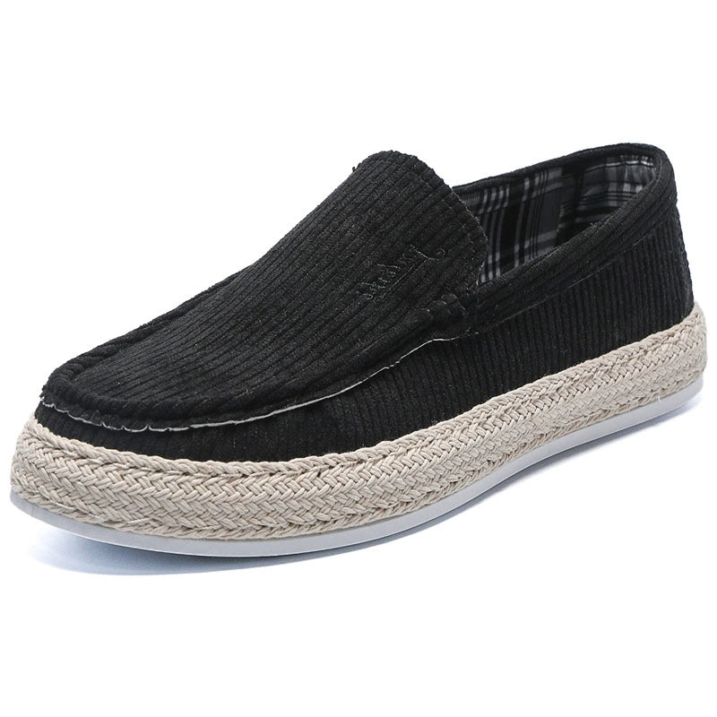 Men's Professional Corduroy Braided Slip-On Loafers