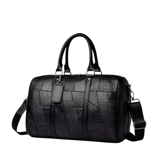 Artisan Quilted Geometric Travel Weekender Duffle Bag